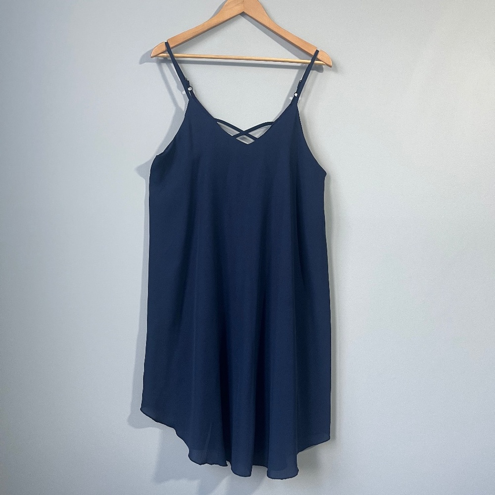 Zeagoo Mini Slip Dress in Blue size large